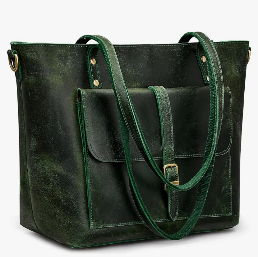 S-ZONE genuine leather vintage bag